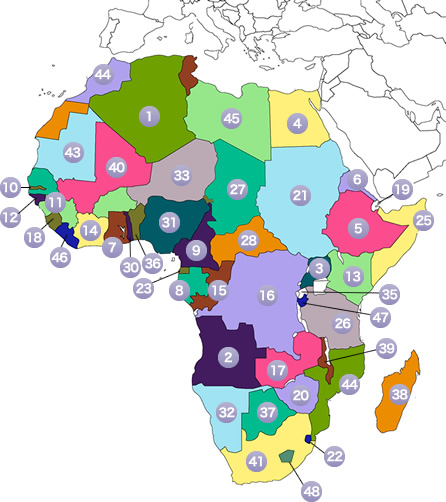 アフリカの地図