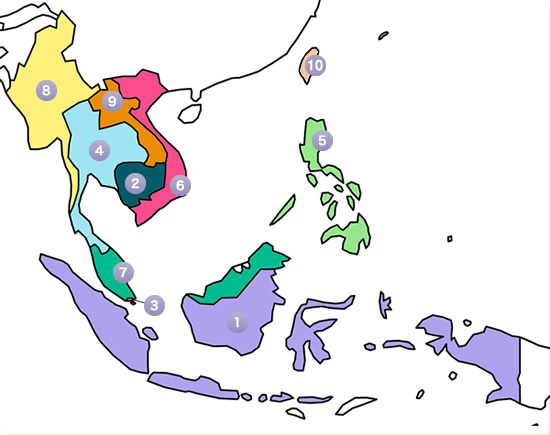 東南アジアの地図